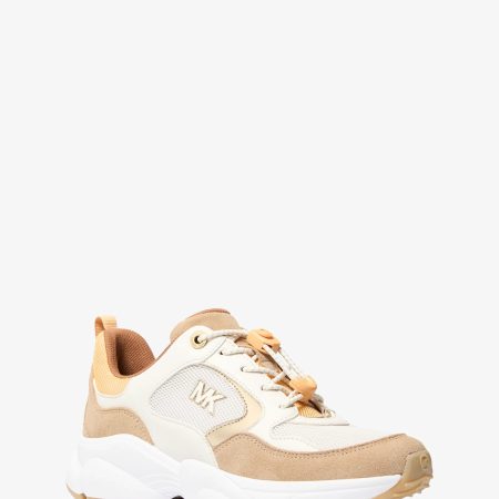 Michael Kors Jett Mixed-Media Trainer - Preorder — Honeywheat