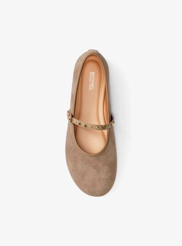 Michael Kors Phoebe Embellished Leather Ballet Flat - Preorder