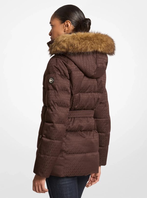 Michael Kors Faux Fur Trim Belted Puffer Jacket - Preorder