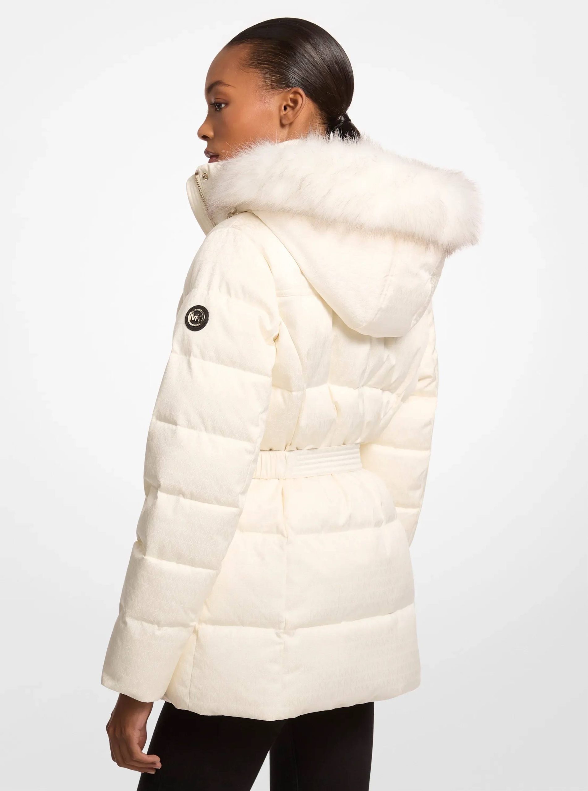 Michael Kors Faux Fur Trim Belted Puffer Jacket - Preorder