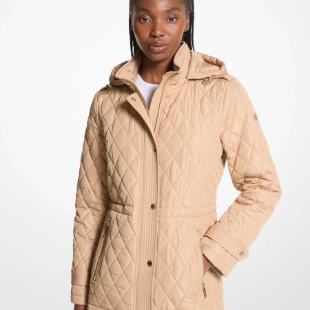 Michael Kors Quilted Hooded Jacket - Preorder — Khaki