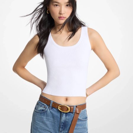 Michael Kors Ribbed Viscose Tank Top - Preorder — White