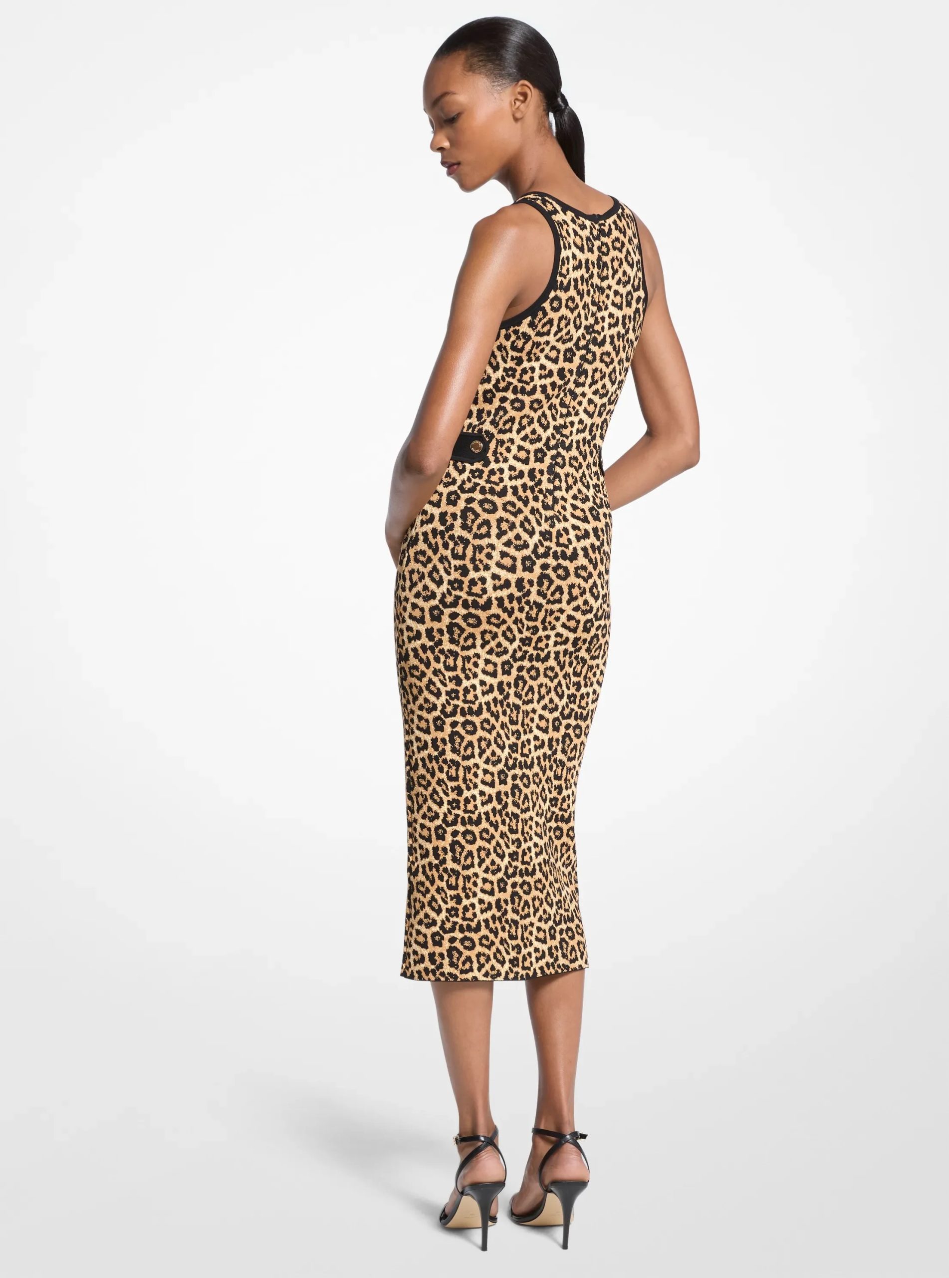 Michael Kors Leopard Print Stretch Viscose Midi Tank Dress - Preorder