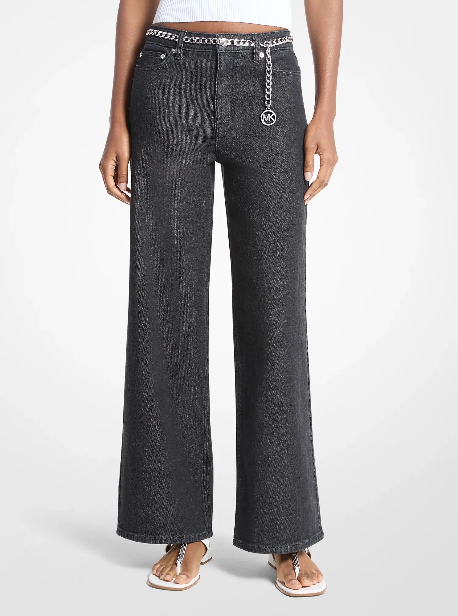 Michael Kors Stretch Denim Wide-Leg Jeans - Preorder