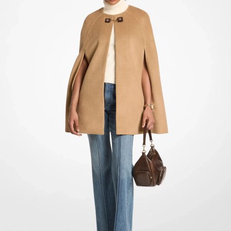 Michael Kors Woven Cape - Preorder — Dark Camel