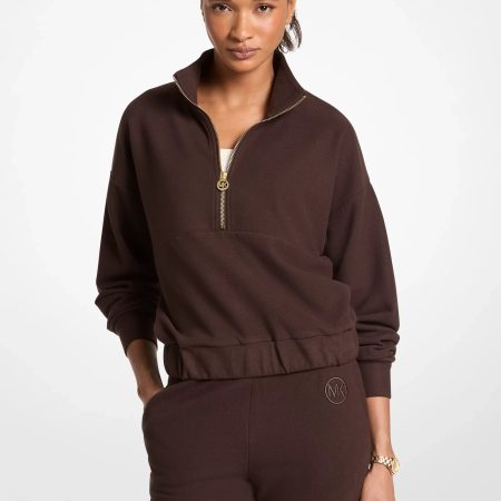 Michael Kors Knit Quarter-Zip Sweater - Preorder — Chocolate