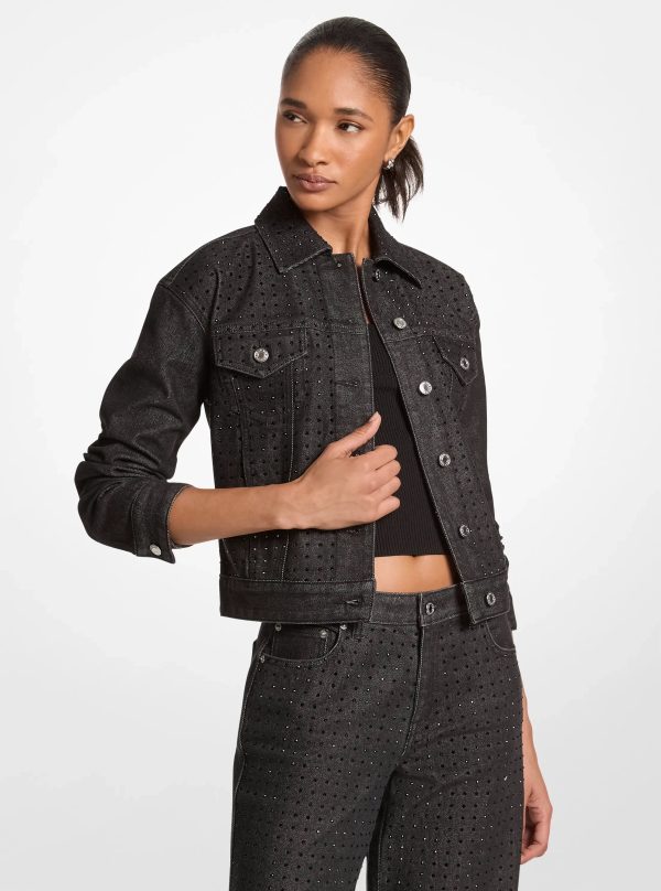 Michael Kors Studded Stretch Denim Jacket - Preorder