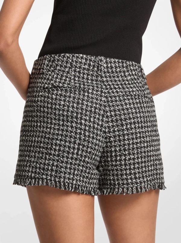 Michael Kors Houndstooth Jacquard Frayed Shorts - Preorder