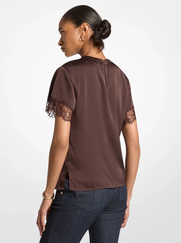 Michael Kors Satin Lace Trim Shirt - Preorder