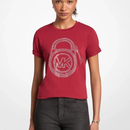 Michael Kors Embellished Graphic Logo T-shirt - Preorder — Maroon