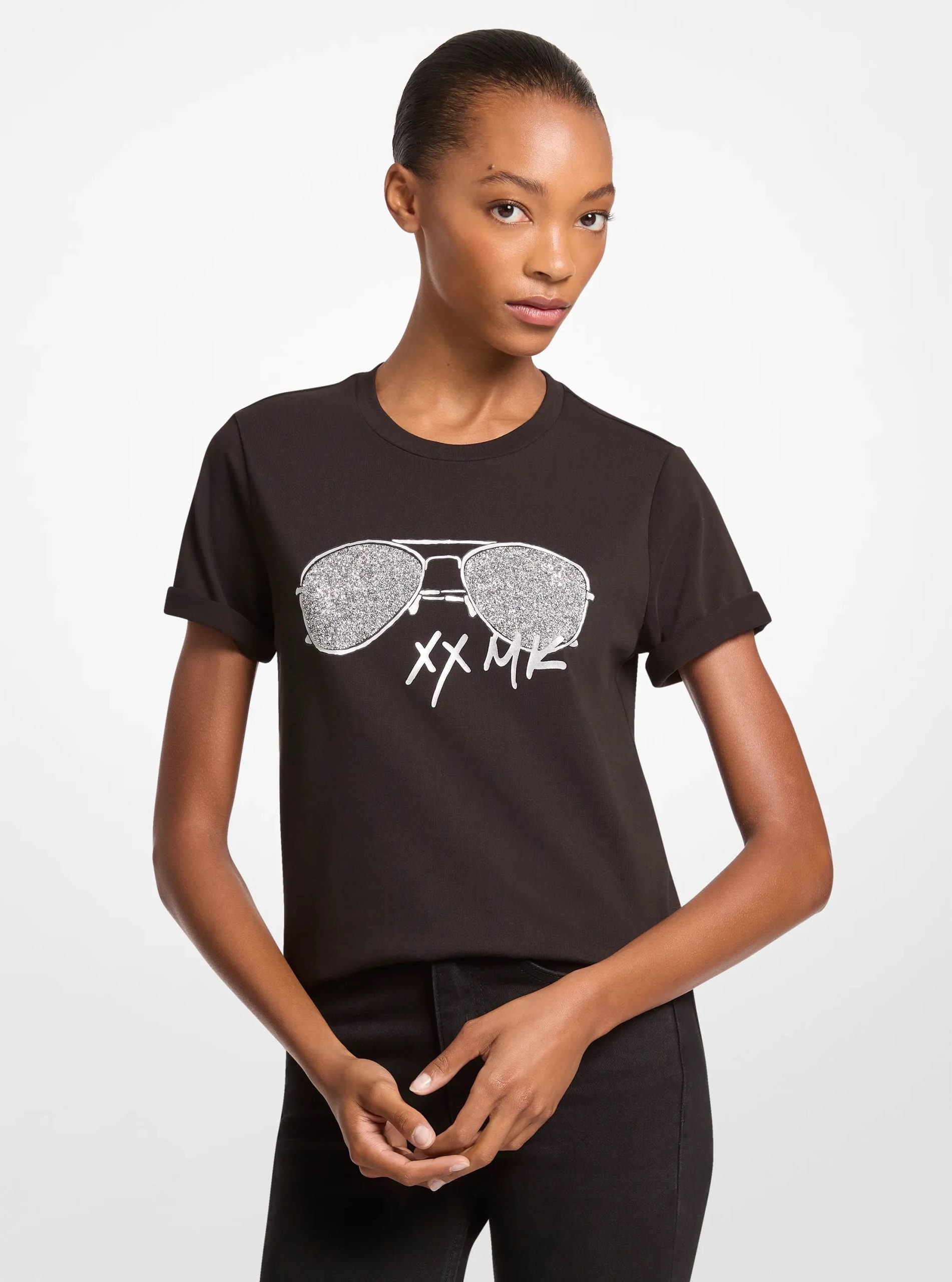 Michael Kors Embellished Printed Cotton Jersey T-Shirt - Preorder - Image 3