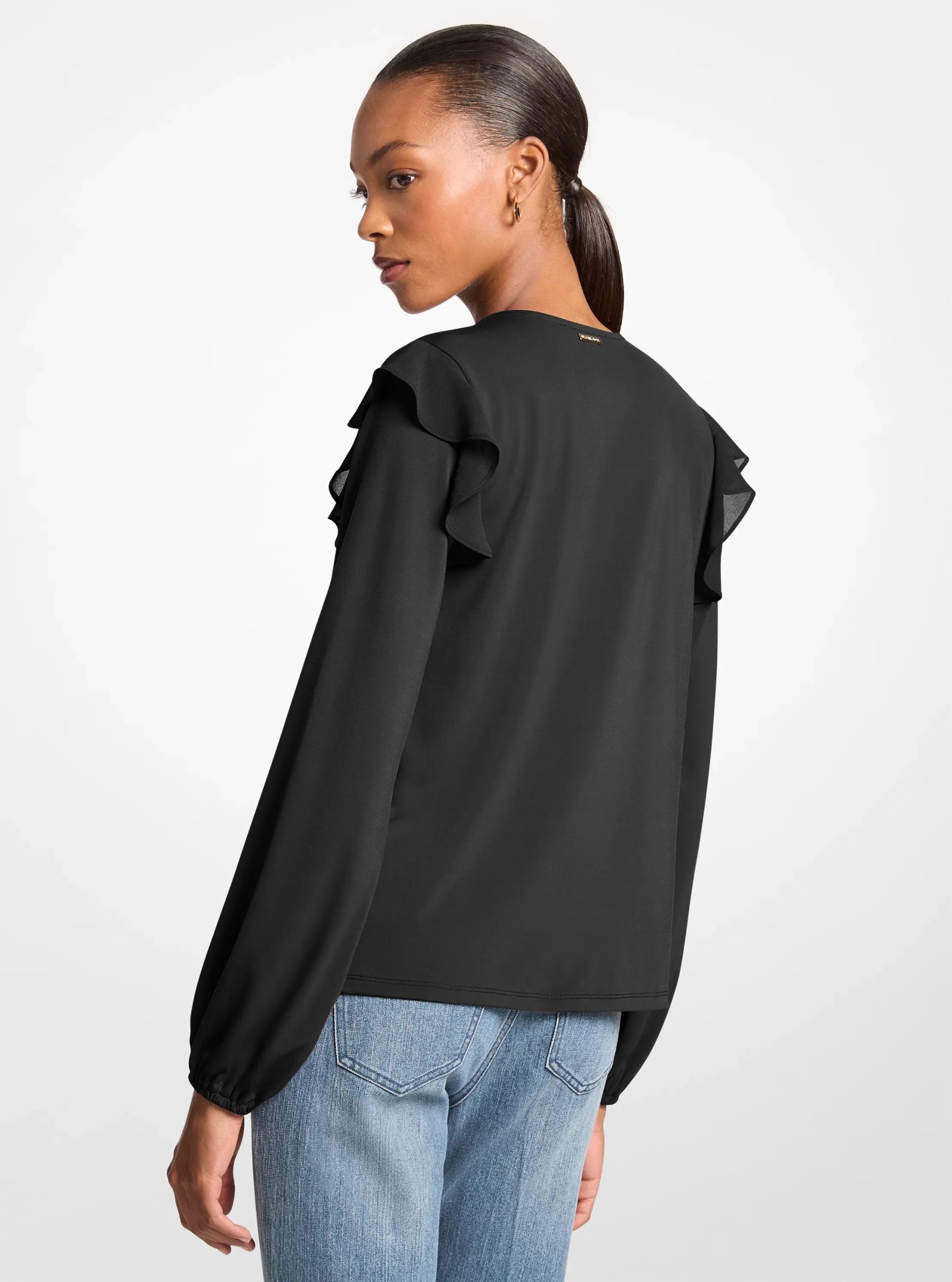 Michael Kors Ruffled Georgette Long-Sleeve Top - Preorder