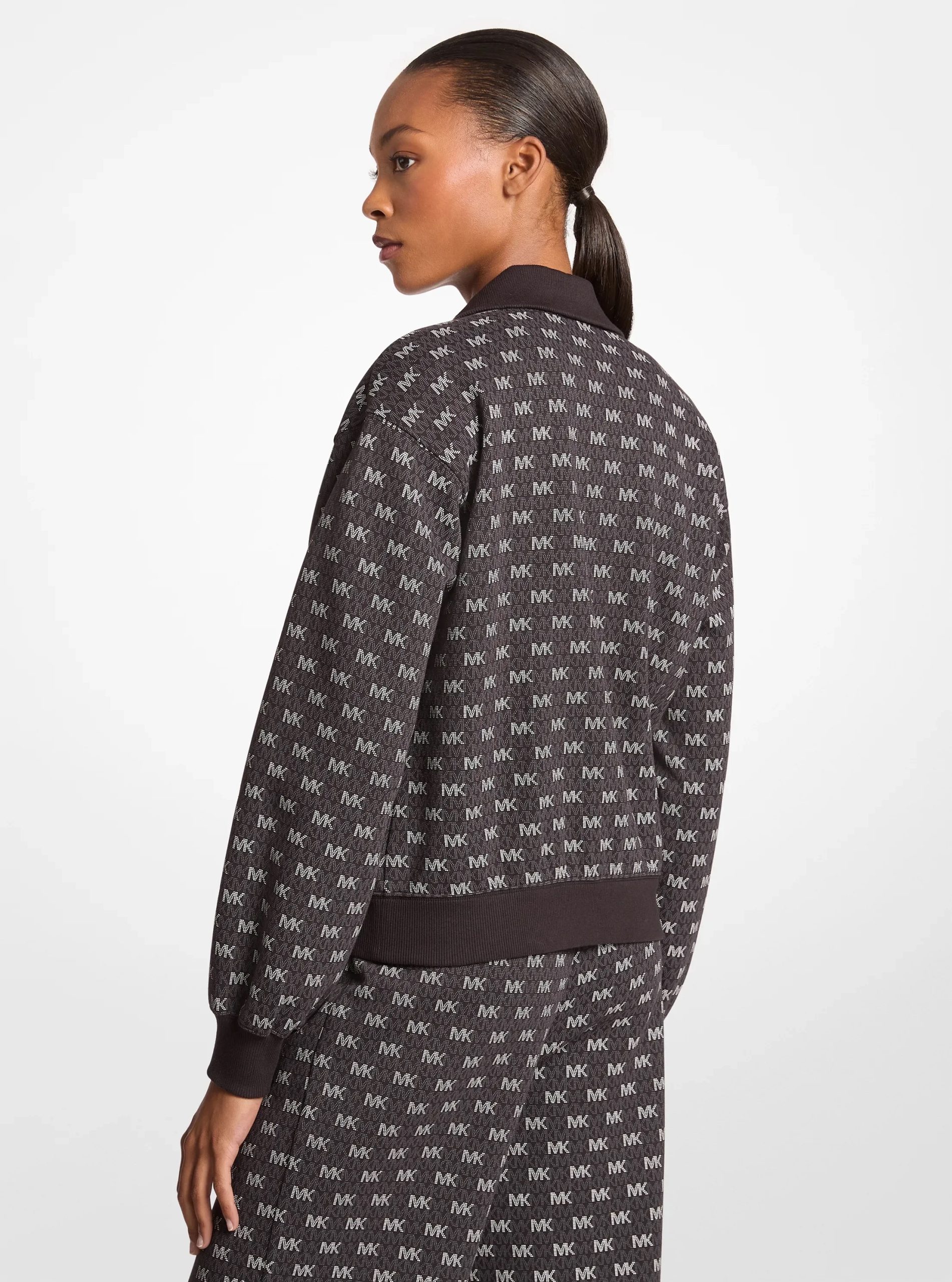 Michael Kors Logo Cotton Blend Zip-Up Jacket - Preorder - Image 6