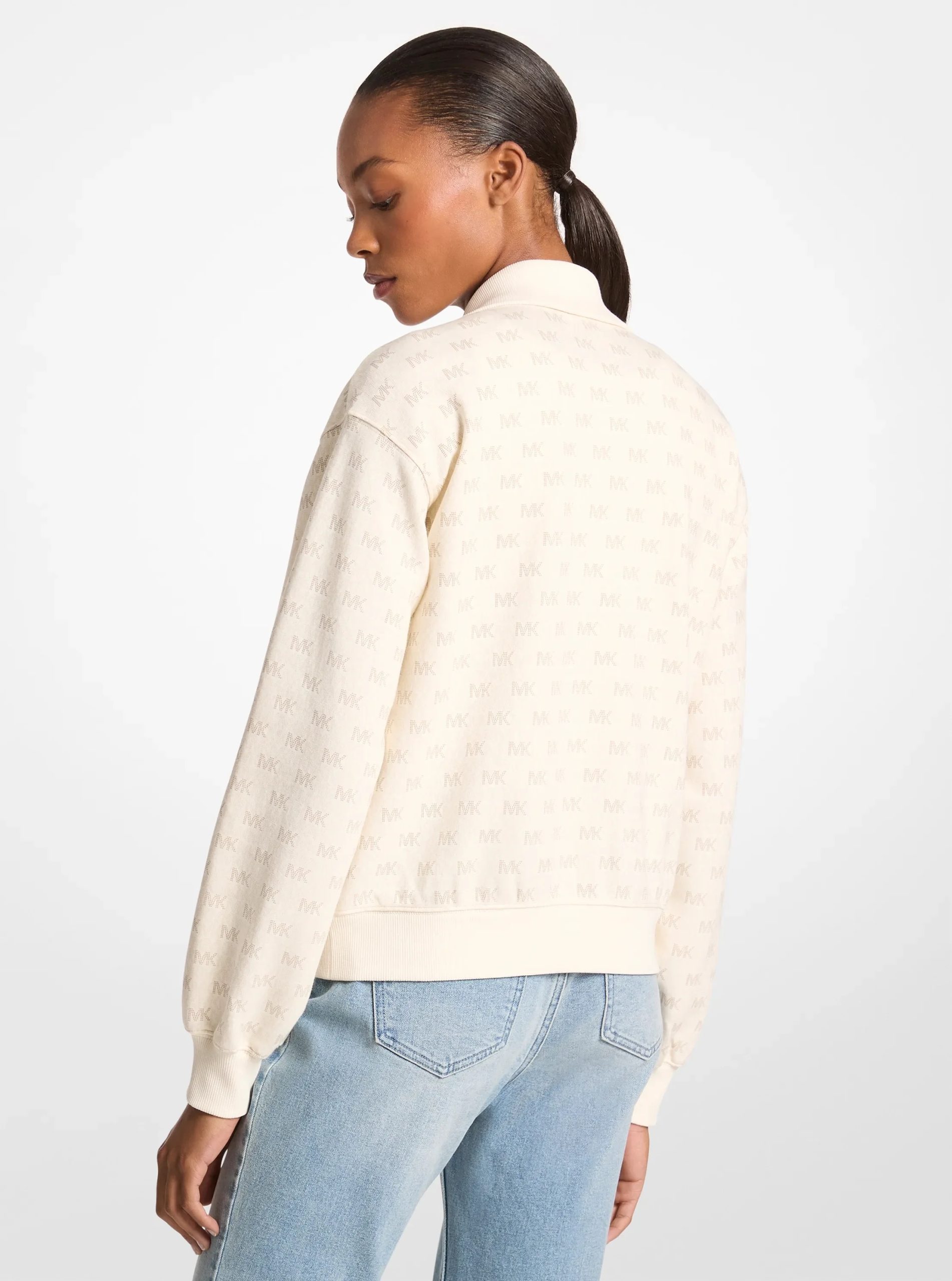 Michael Kors Logo Cotton Blend Zip-Up Jacket - Preorder - Image 4