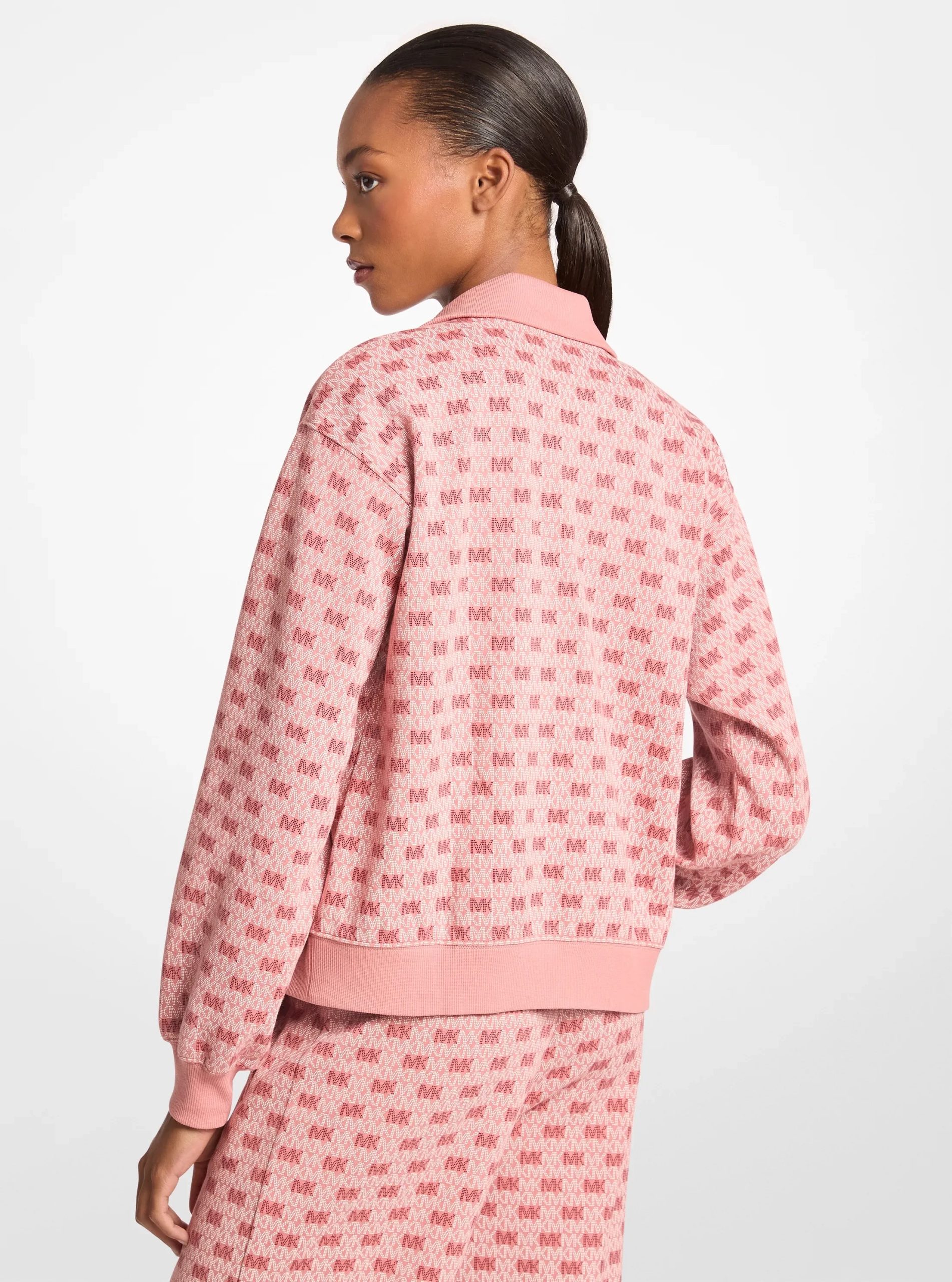 Michael Kors Logo Cotton Blend Zip-Up Jacket - Preorder - Image 2