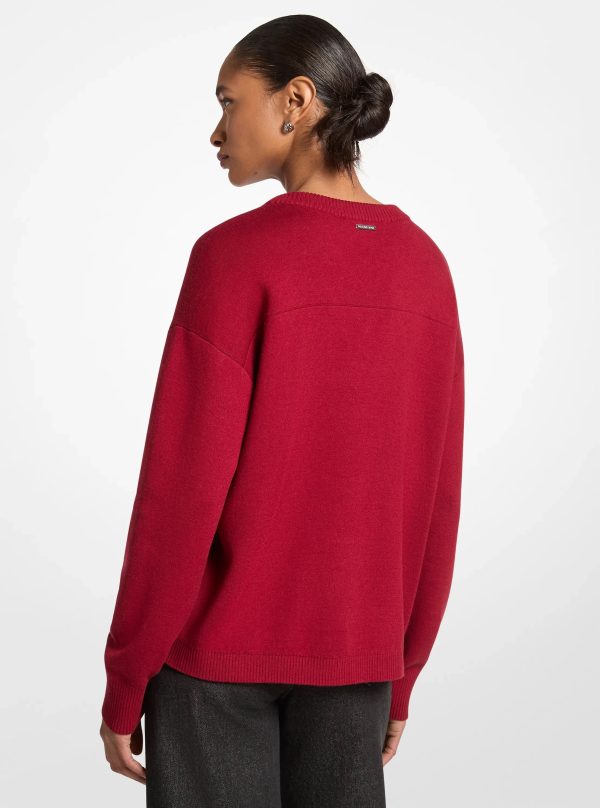 Michael Kors Embellished Logo Cotton Blend Sweater - Preorder