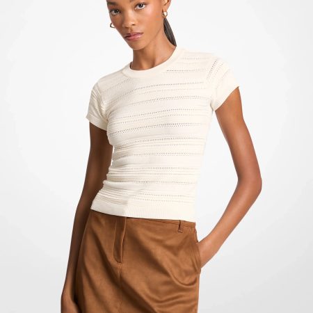 Michael Kors Knit Short-Sleeve Top - Preorder — Bone