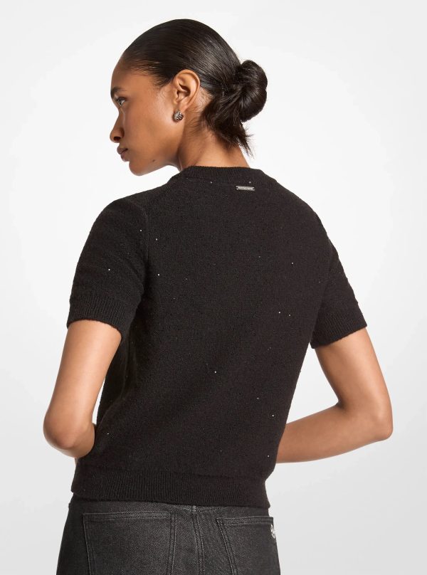 Michael Kors Embellished Knit Short-Sleeve Sweater - Preorder