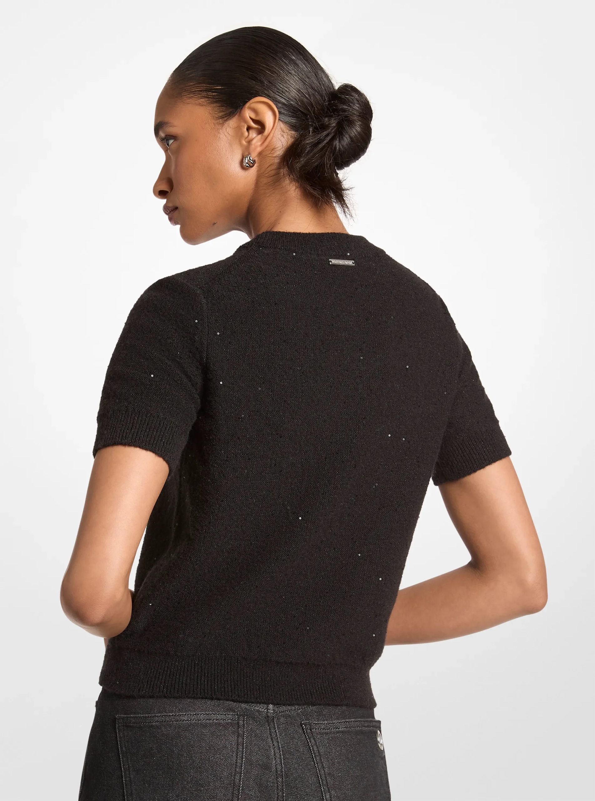 Michael Kors Embellished Knit Short-Sleeve Sweater - Preorder
