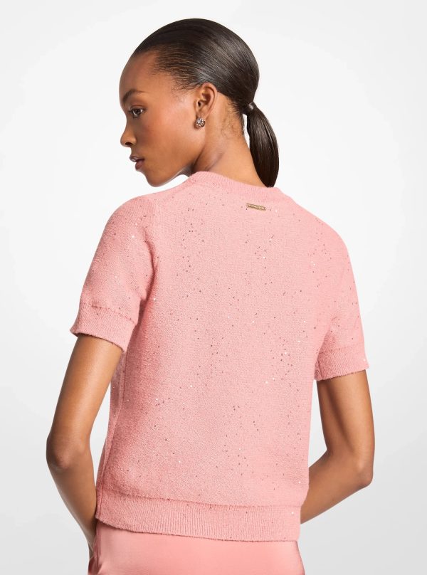 Michael Kors Embellished Knit Short-Sleeve Sweater - Preorder
