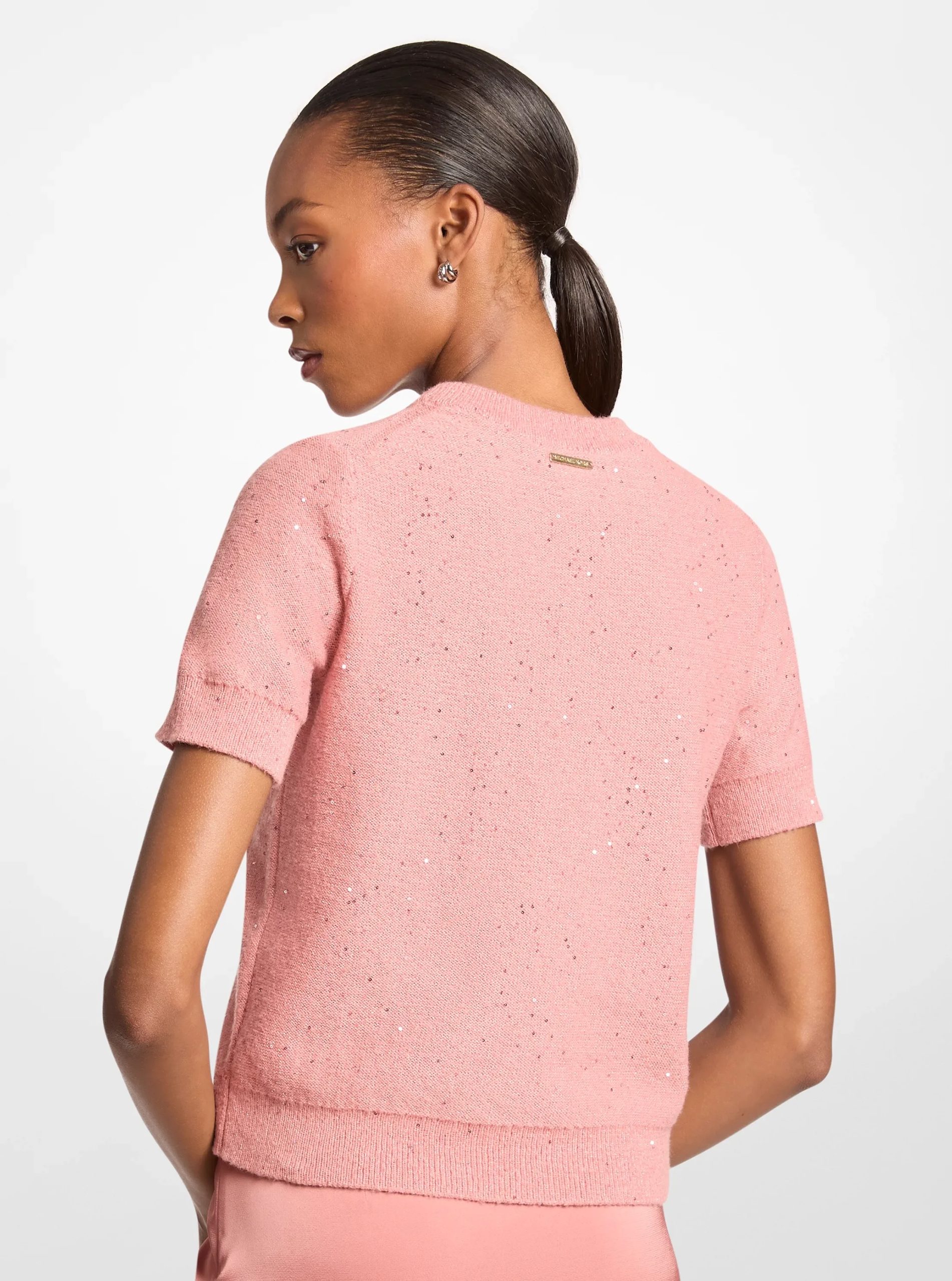 Michael Kors Embellished Knit Short-Sleeve Sweater - Preorder