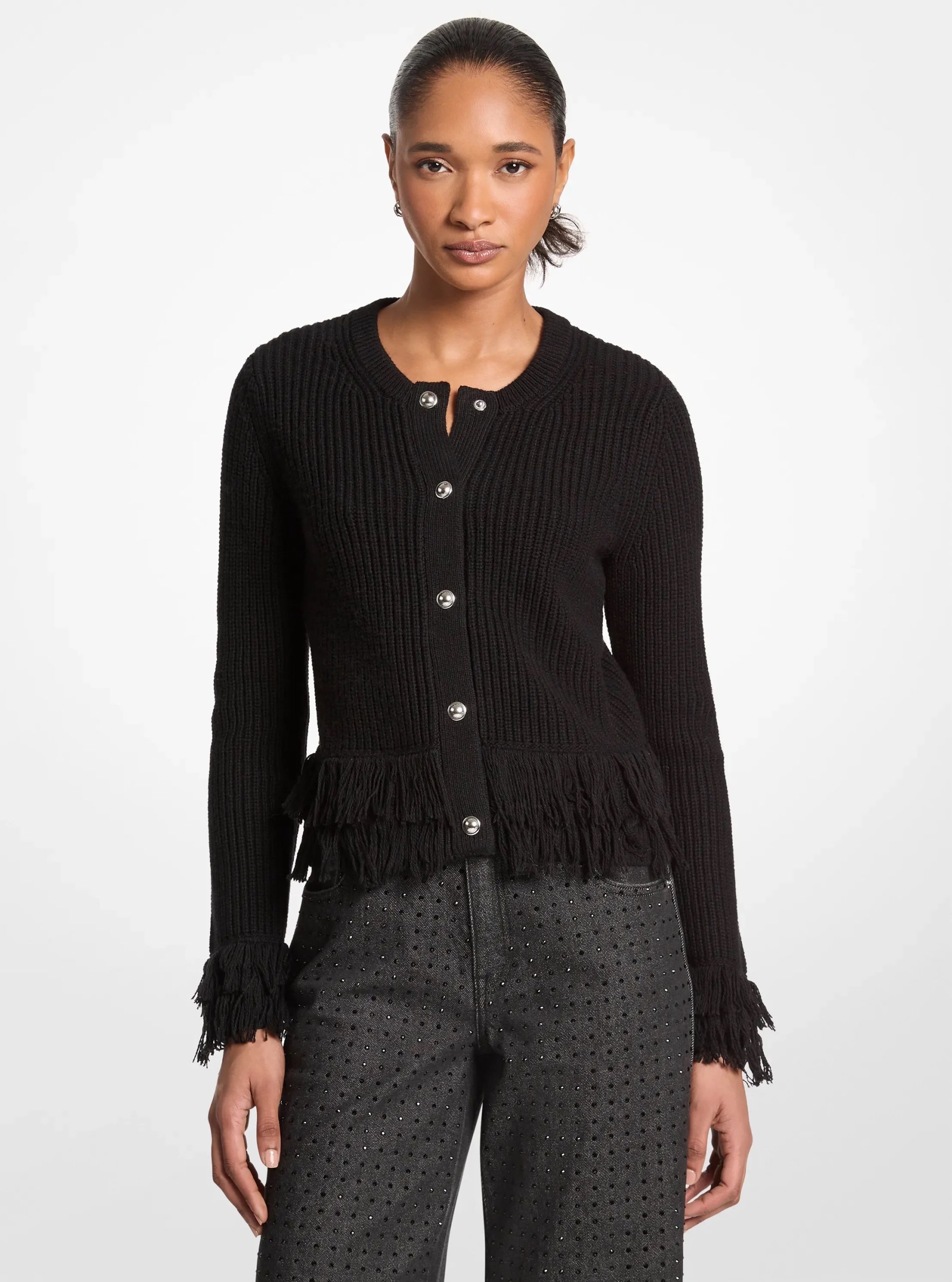 Michael Kors Knit Fringed Cardigan - Preorder