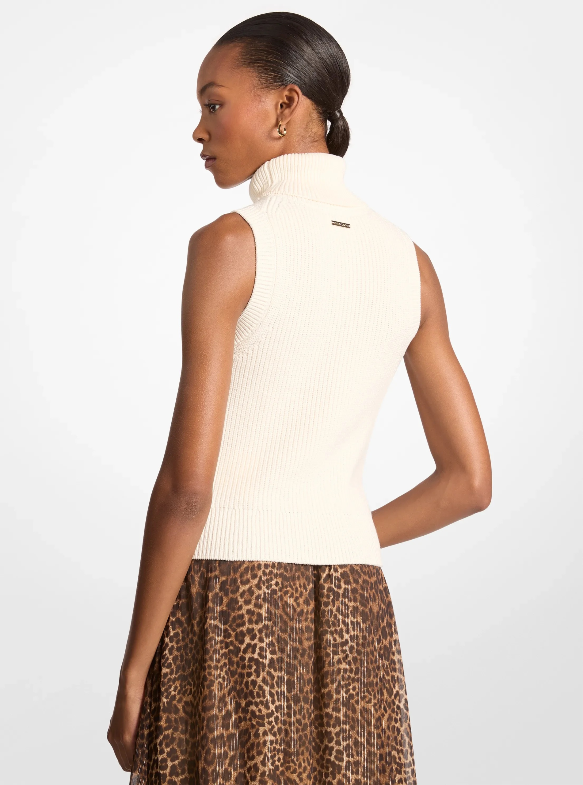 Michael Kors Cotton Blend Sleeveless Turtleneck - Preorder
