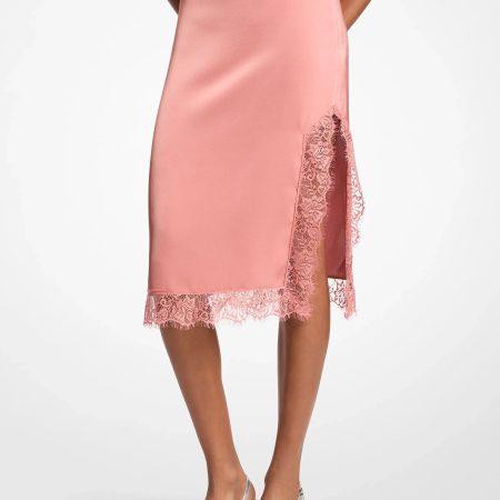 Michael Kors Lace Trim Satin Skirt - Preorder — Sunset Rose