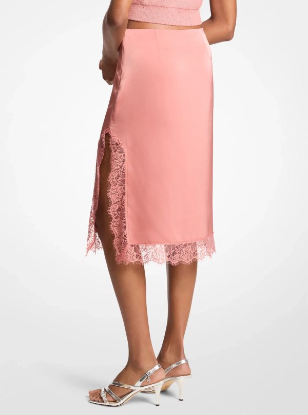 Michael Kors Lace Trim Satin Skirt - Preorder