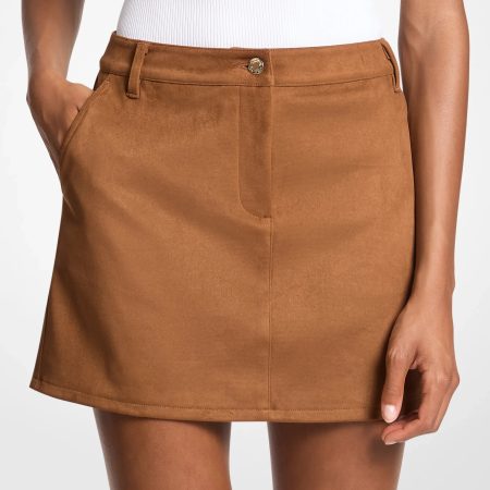 Michael Kors Microsuede Mini Skirt - Preorder — Luggage