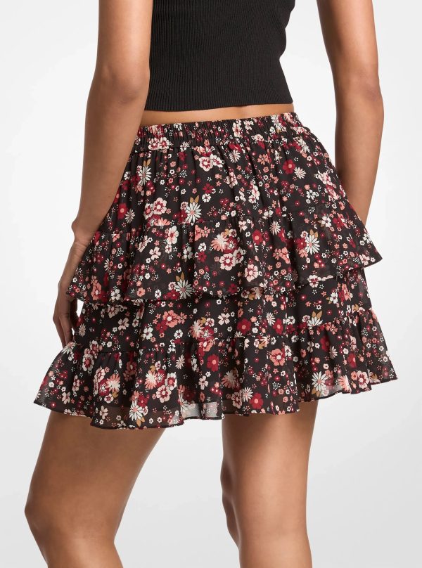 Michael Kors Floral Print Georgette Skirt - Preorder