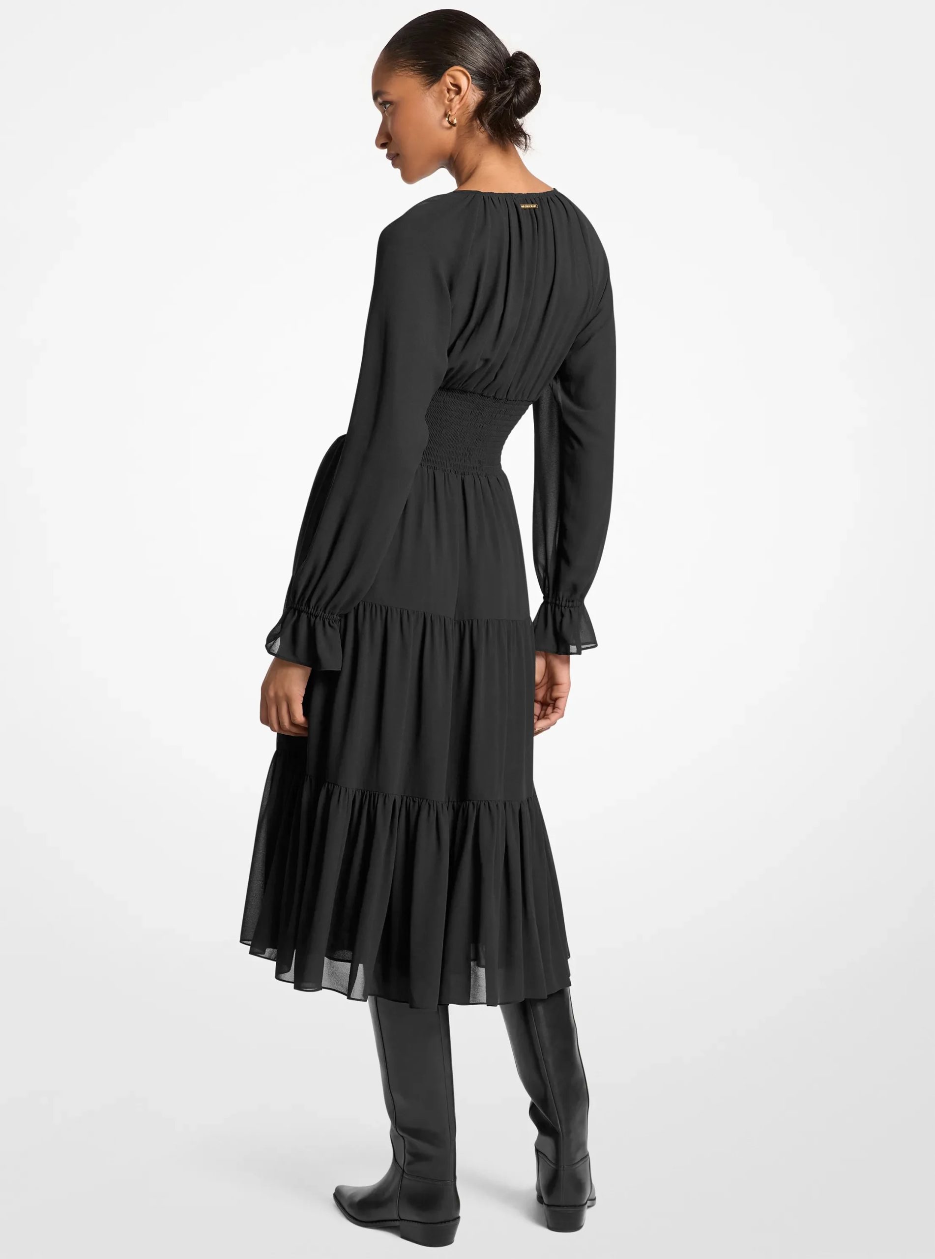 Michael Kors Smocked Georgette Midi Dress - Preorder