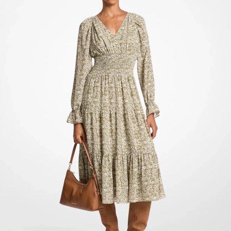 Michael Kors Floral Print Georgette Midi Dress - Preorder — Oregano