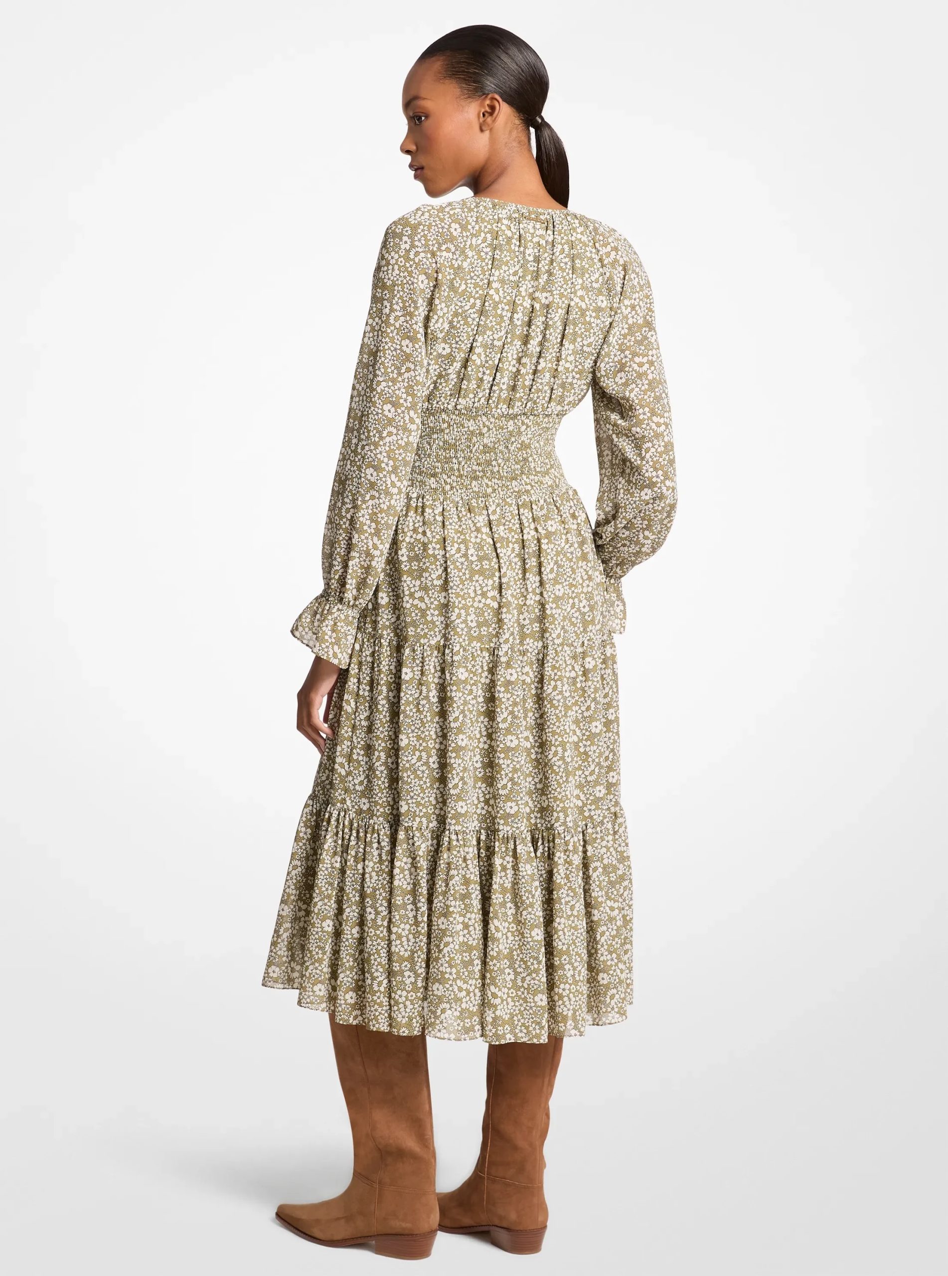 Michael Kors Floral Print Georgette Midi Dress - Preorder