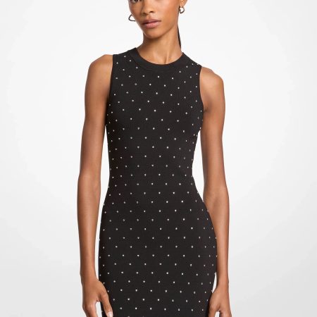 Michael Kors Studded Stretch Viscose Dress - Preorder — Black