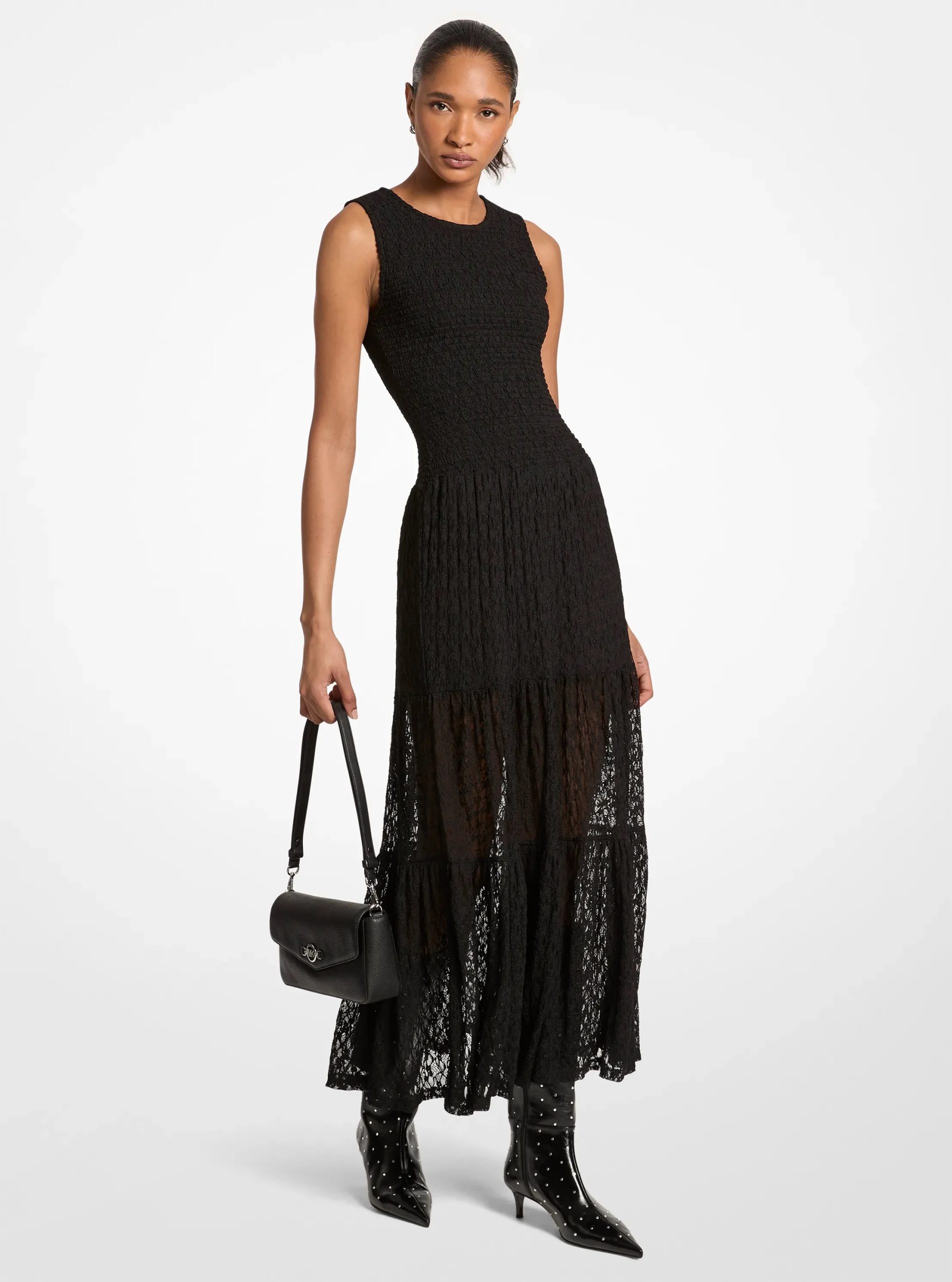 Michael Kors Stretch Floral Lace Maxi Dress - Preorder