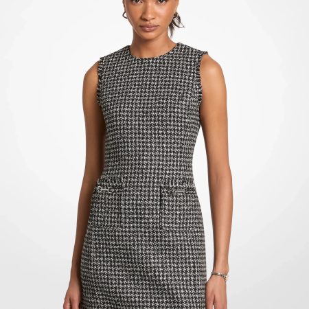 Michael Kors Houndstooth Jacquard Mini Dress - Preorder — Black