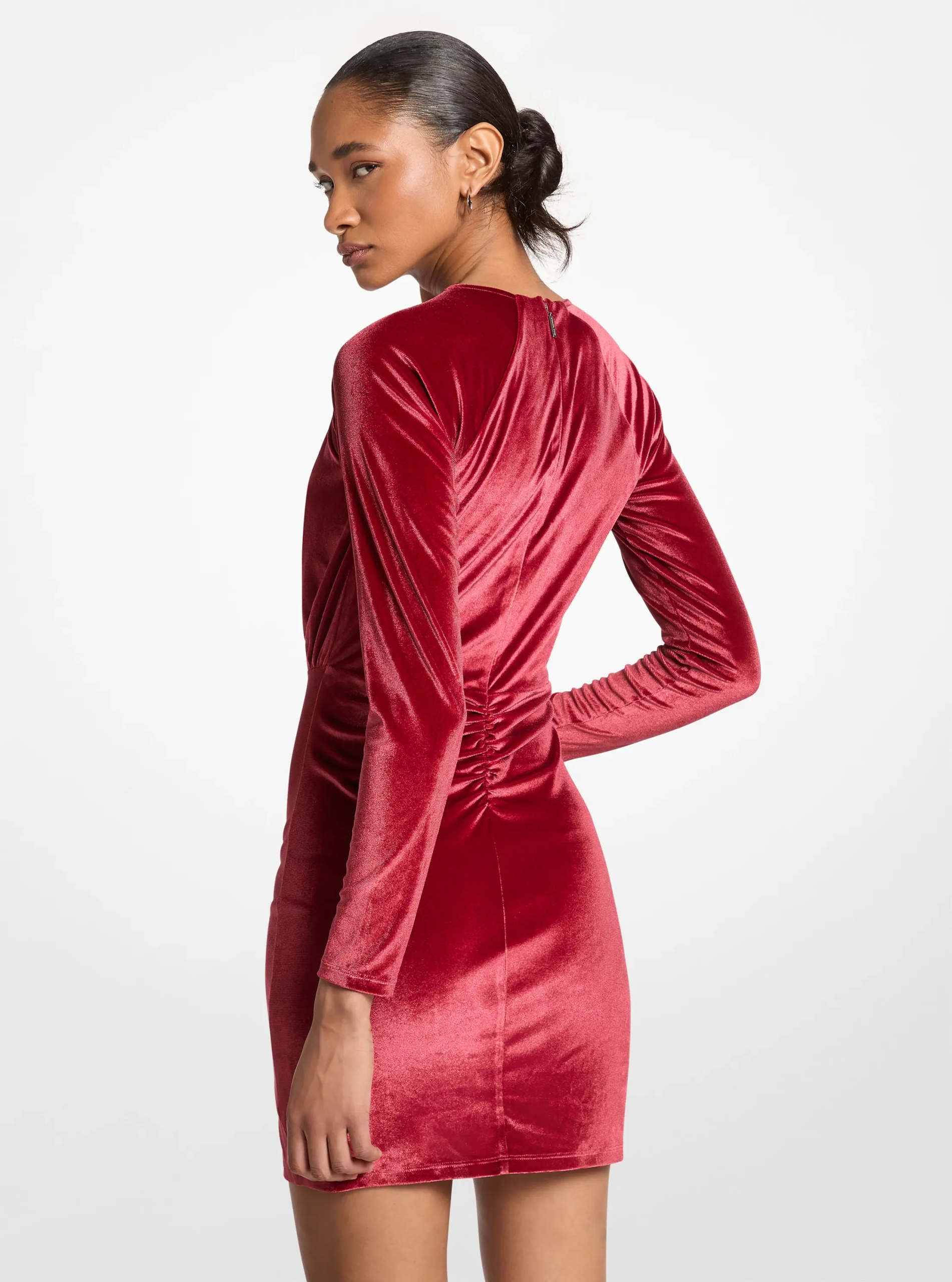 Michael Kors Ruched Velvet Mini Dress - Preorder - Image 2