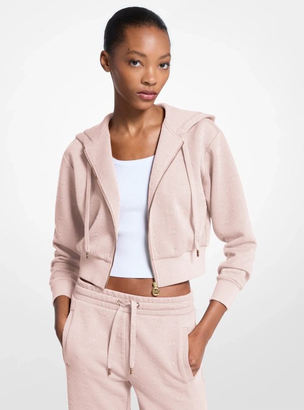 Michael Kors Logo Jacquard Charm Jacquard Cropped Zip-Up Hoodie - Preorder