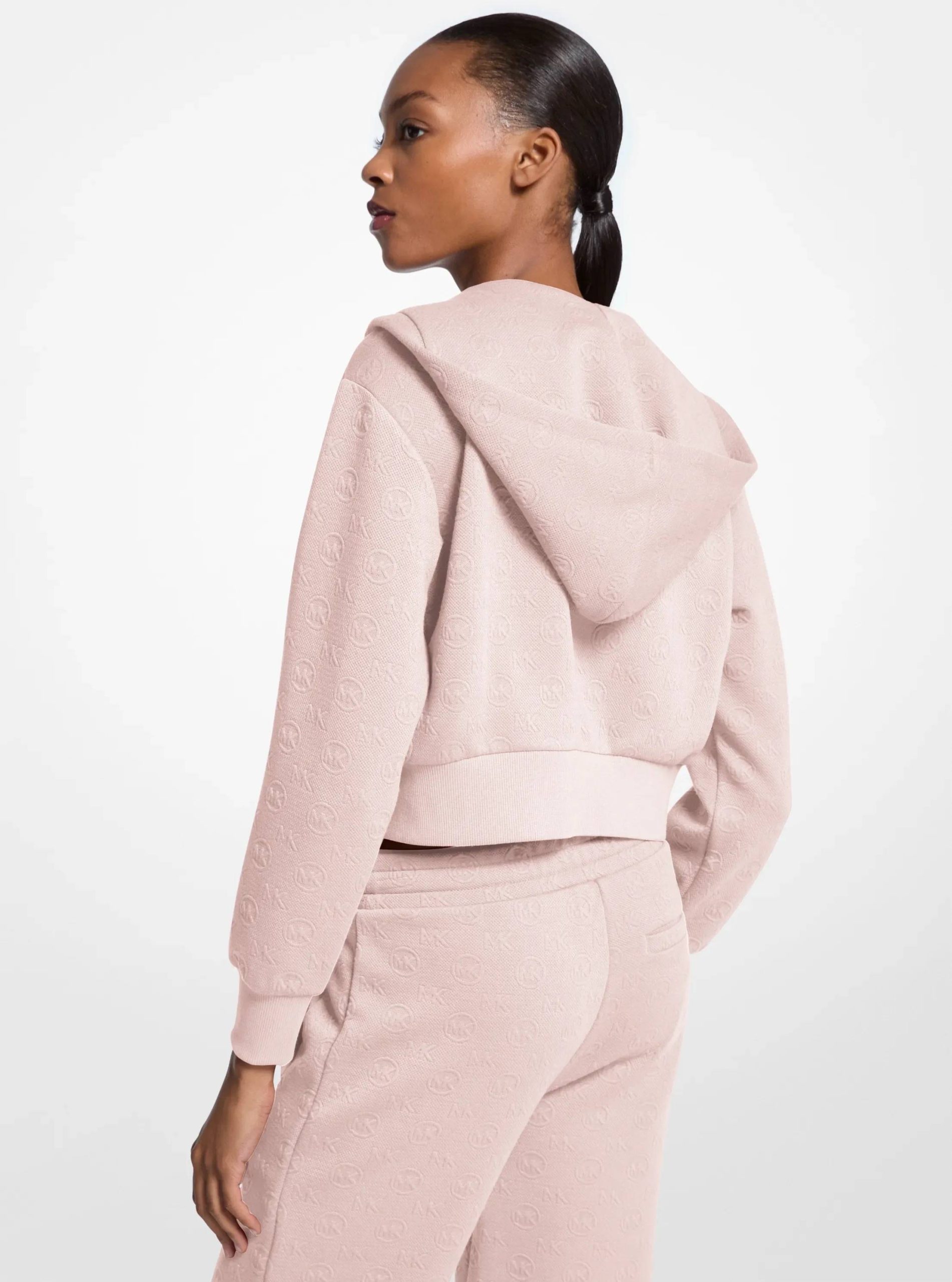 Michael Kors Logo Jacquard Charm Jacquard Cropped Zip-Up Hoodie - Preorder