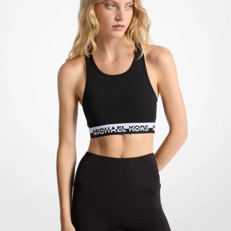 Michael Kors Logo Tape Sports Bra - Preorder — Black