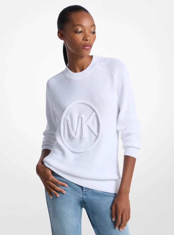 Michael Kors Braided Logo Cotton Blend Sweater - Preorder