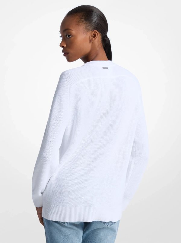 Michael Kors Braided Logo Cotton Blend Sweater - Preorder