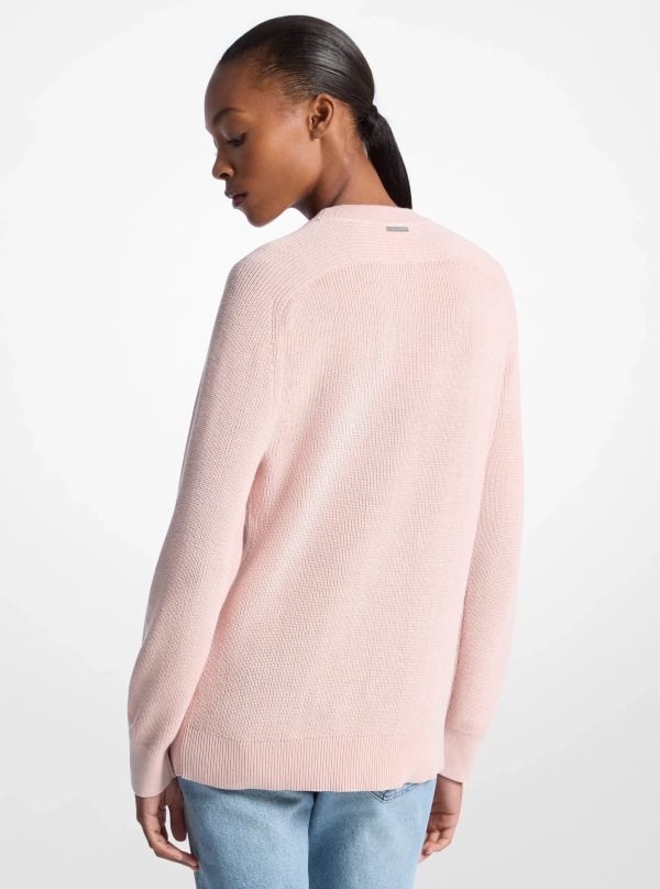 Michael Kors Braided Logo Cotton Blend Sweater - Preorder