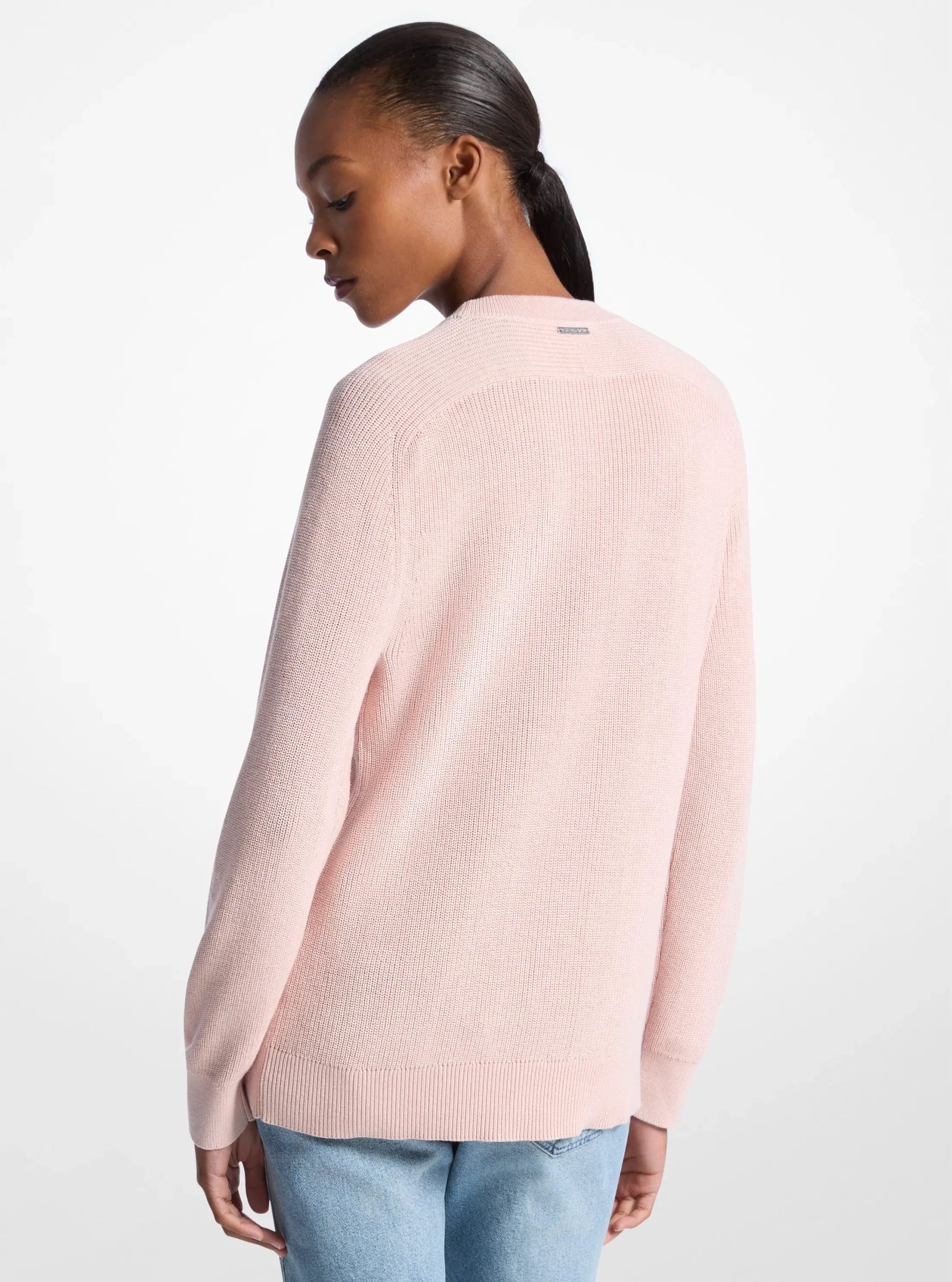 Michael Kors Braided Logo Cotton Blend Sweater - Preorder