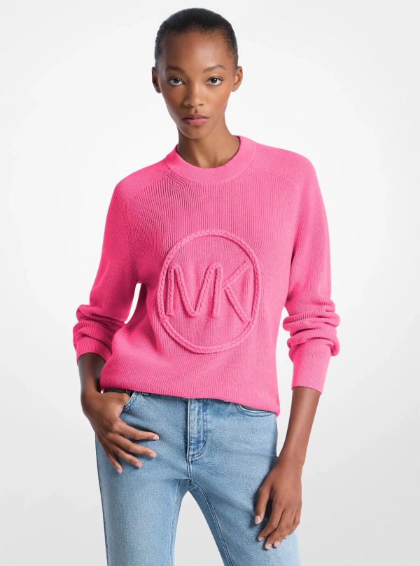 Michael Kors Braided Logo Cotton Blend Sweater - Preorder