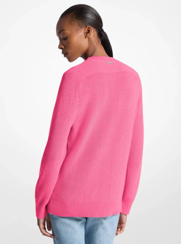 Michael Kors Braided Logo Cotton Blend Sweater - Preorder