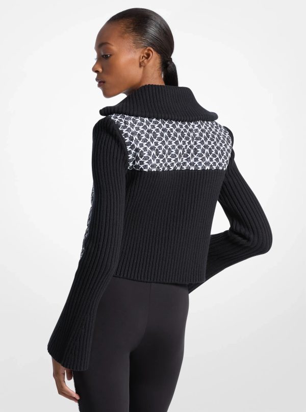 Michael Kors Quilted Graphic Logo and Knit Jacket - Preorder