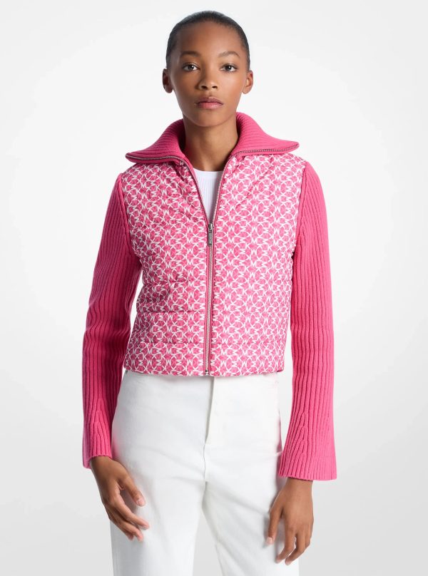 Michael Kors Quilted Graphic Logo and Knit Jacket - Preorder