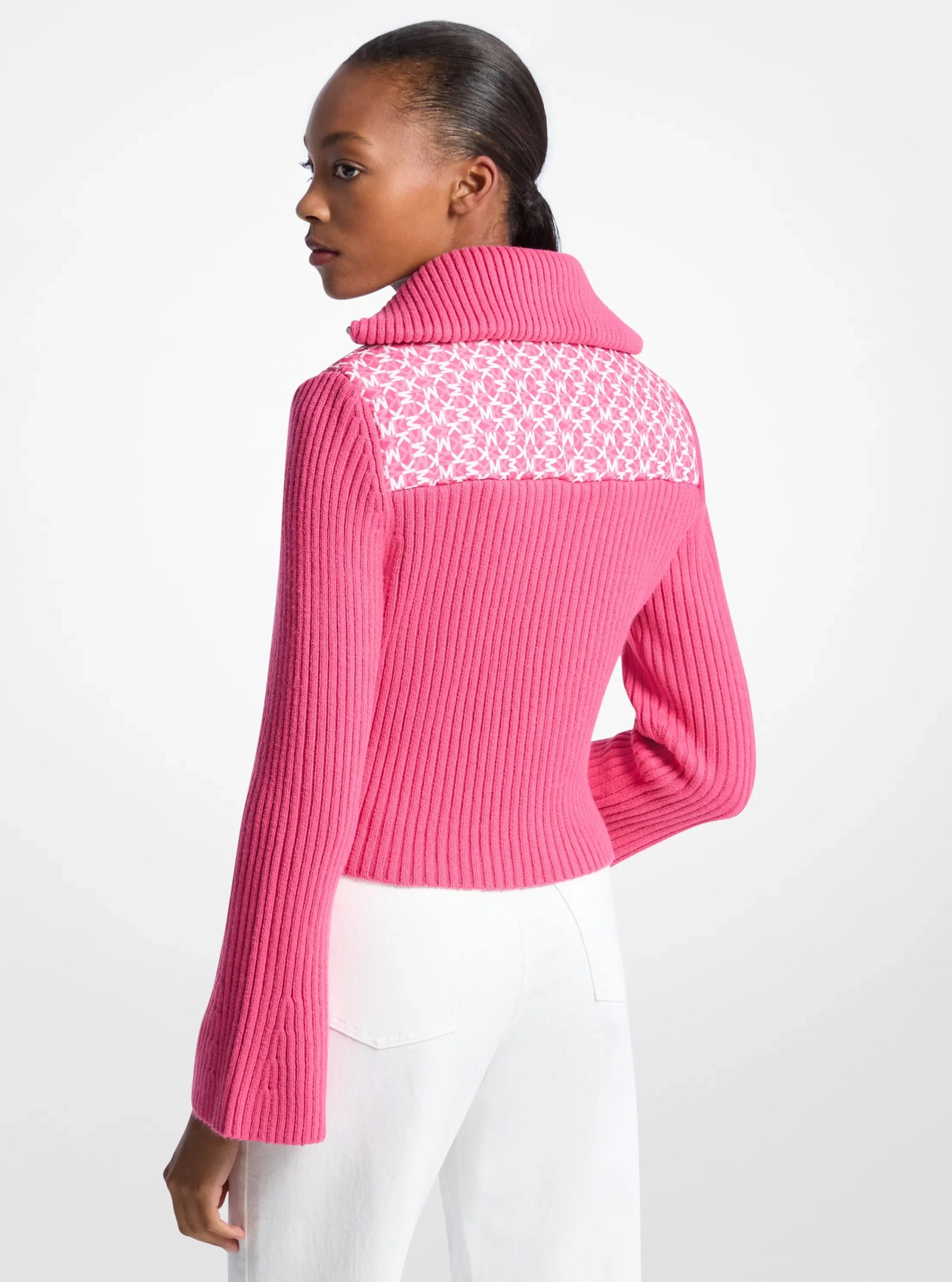Michael Kors Quilted Graphic Logo and Knit Jacket - Preorder